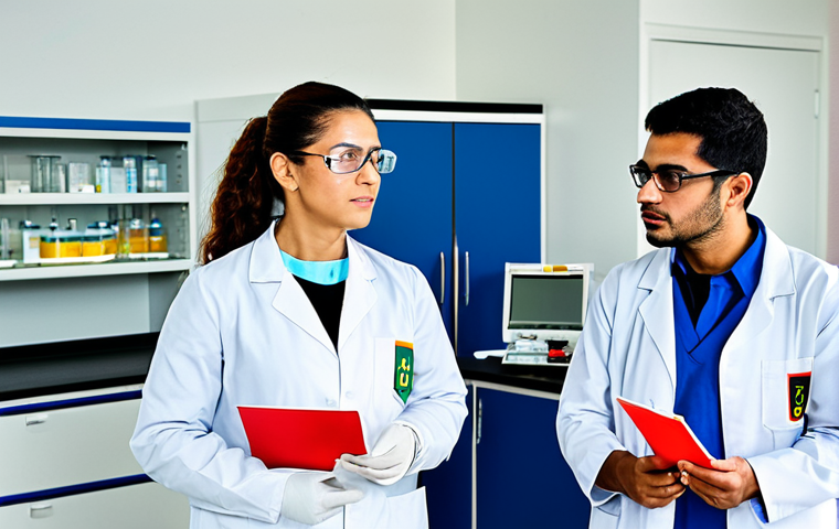 Risk Communication**

"A diverse team of clinical lab technicians in a modern Brazilian laboratory, fully clothed in appropriate lab coats and safety glasses, attending a safety briefing. The environment includes clear hazard signage in Portuguese using GHS pictograms. Safe for work, appropriate content, professional, perfect anatomy, natural proportions, high quality, family-friendly. Focus on clear communication of safety protocols."

**