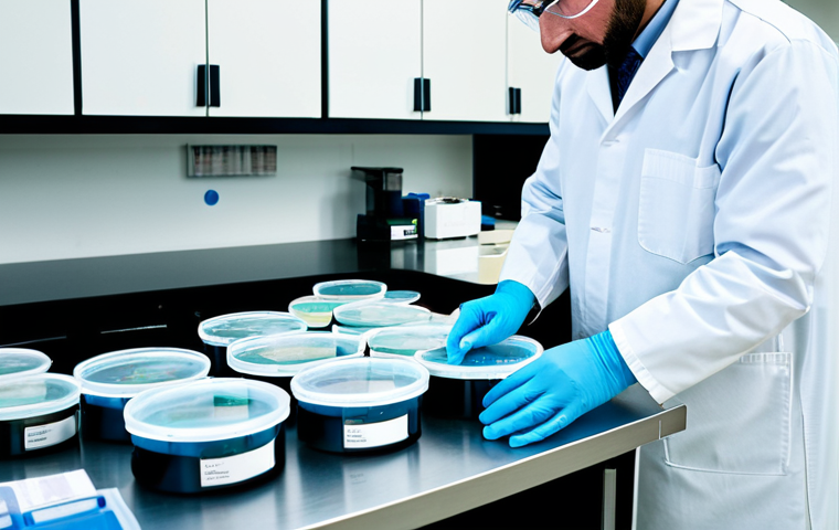 임상병리사 실기시험 실제 문제 - ** A well-organized clinical laboratory, focused on meticulous slide preparation. A lab technician i...