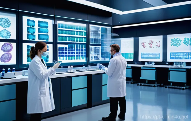임상병리사의 하루 일과 - **Prompt:** A focused clinical pathologist, a person of any gender with a determined expression, wea...