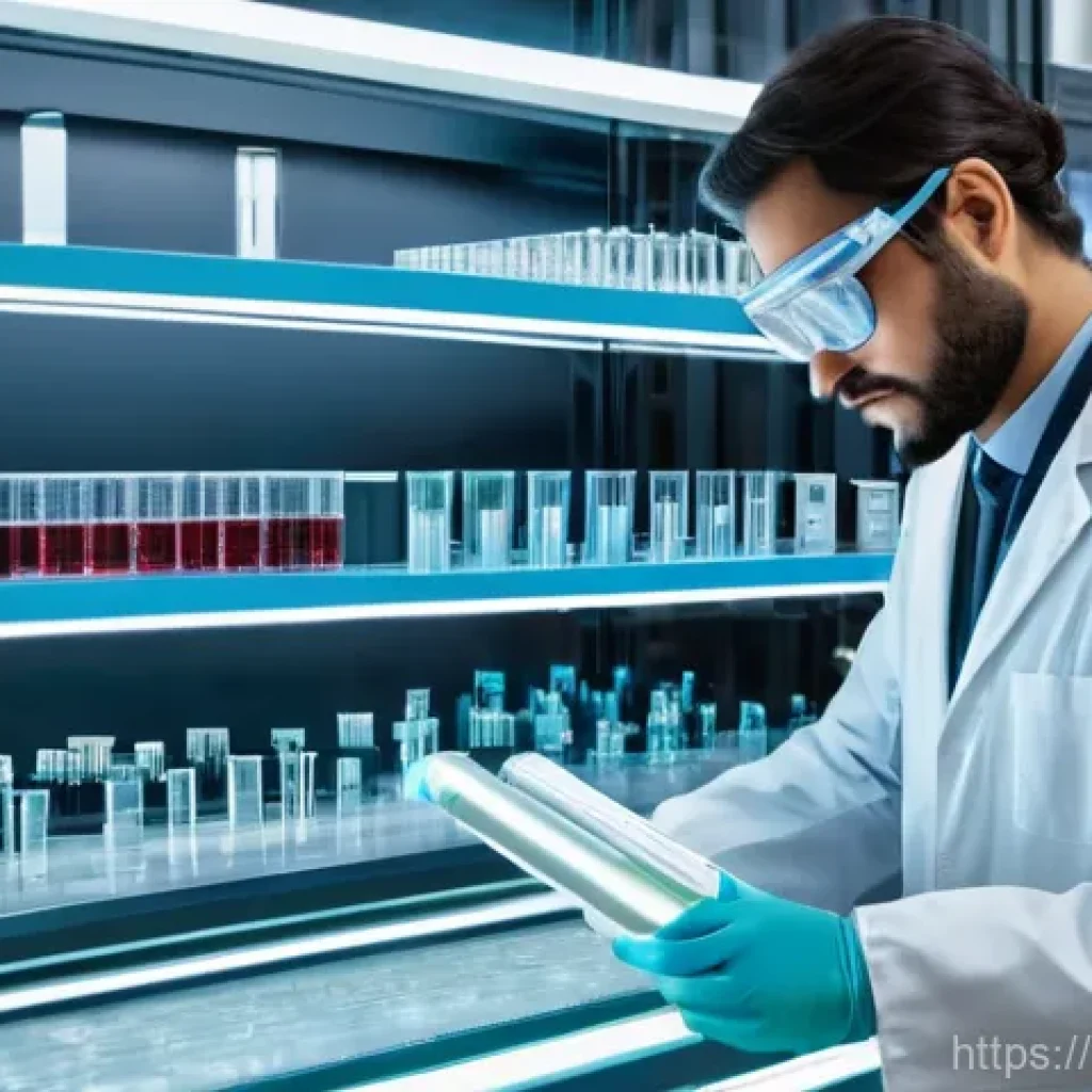 임상병리사 재직자를 위한 세미나 - **Prompt:** A realistic and highly detailed image of a modern, state-of-the-art clinical laboratory ...