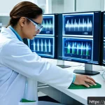임상병리사와 임상 시험의 역할 - A modern clinical laboratory scene showcasing a diverse team of skilled laboratory technicians and c...